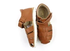 Pom Pom sandal camel med velcro